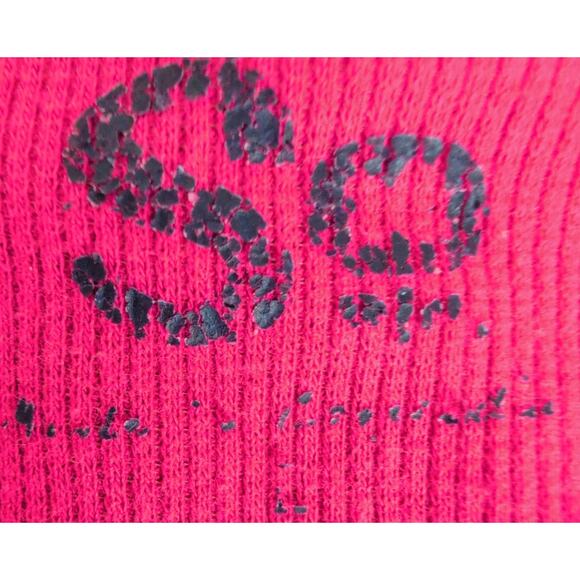 Pink Ribbed V-Neck Long Sleeve Fitted Knit Top Women Small Y2K Preppy Coquette - Picture 3 of 3